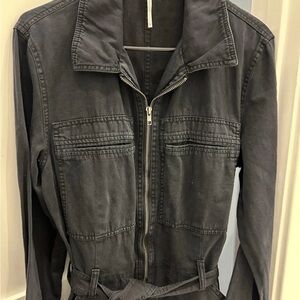 NWT Free People Black Denim Jumpsuit Size 12